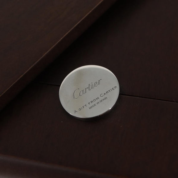 CARTIER Photo Stand Wood Silver Auth BA13210V