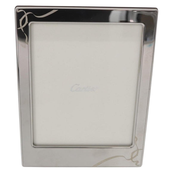 CARTIER Photo Stand Wood Silver Auth BA13210V