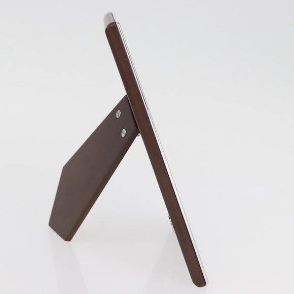 CARTIER Photo Stand Wood Silver Auth BA13210V