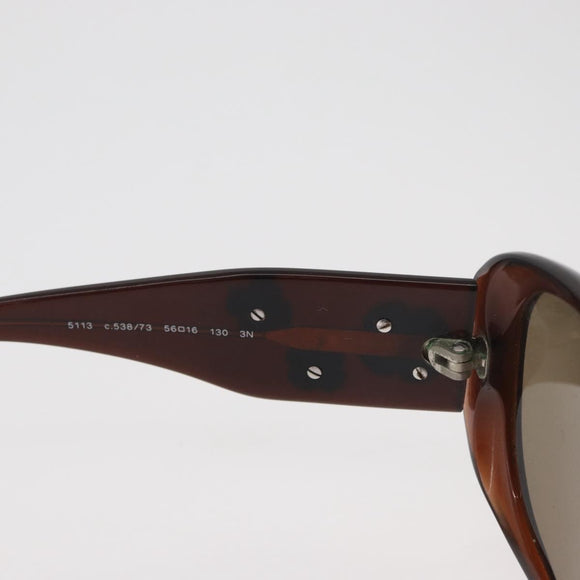 CHANEL Zonnebril plastic Bruin CC Auth BA13212