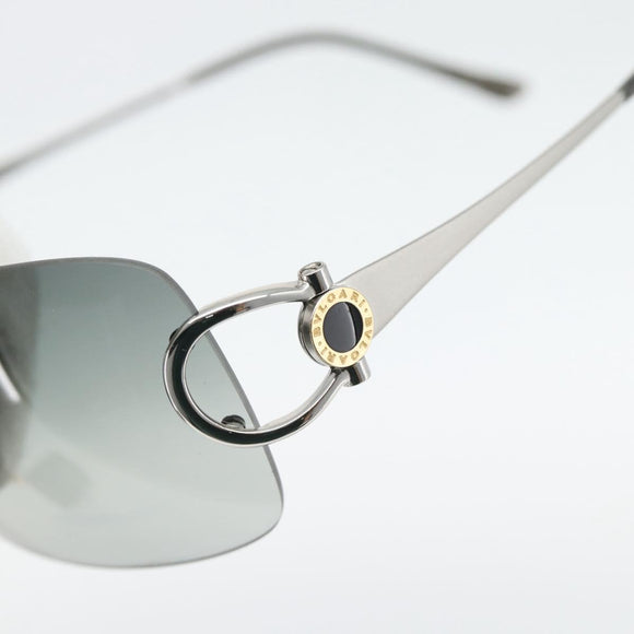 BVLGARI Sunglasses metal Silver Auth BA13217