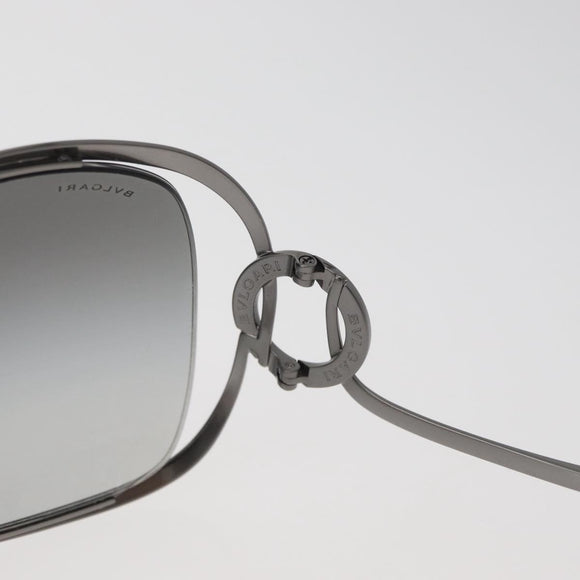 BVLGARI Sunglasses Metal Black Silver Auth BA13219