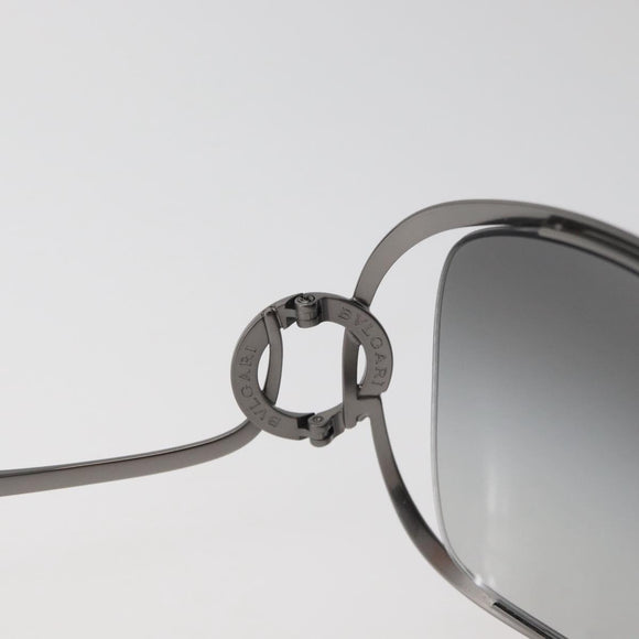 BVLGARI Sunglasses Metal Black Silver Auth BA13219