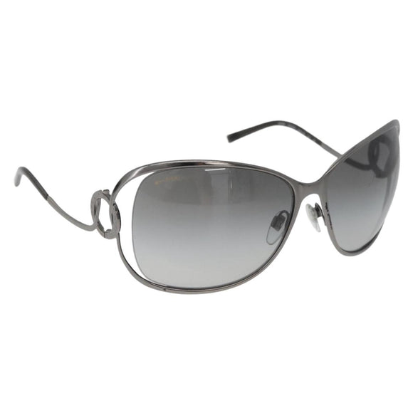 BVLGARI Sunglasses Metal Black Silver Auth BA13219