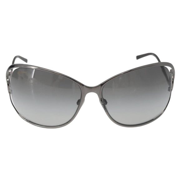 BVLGARI Sunglasses Metal Black Silver Auth BA13219
