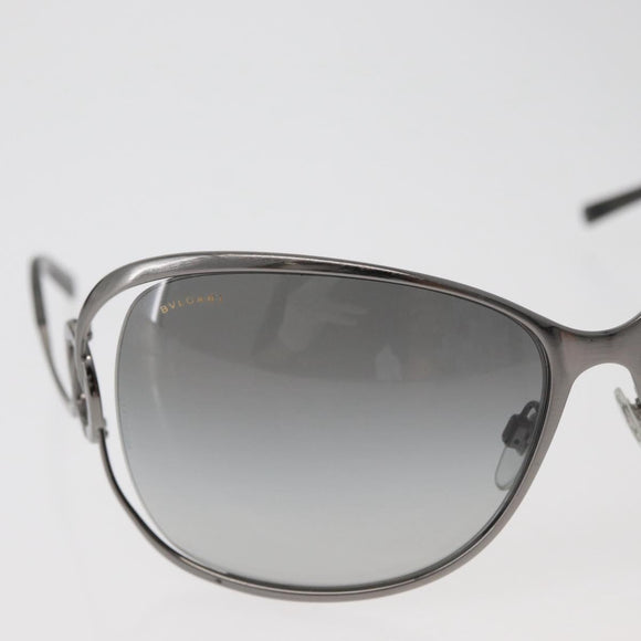 BVLGARI Sunglasses Metal Black Silver Auth BA13219