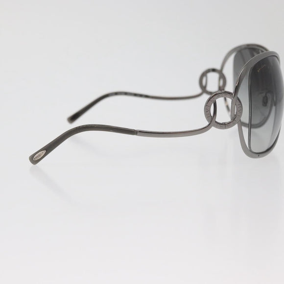 BVLGARI Sunglasses Metal Black Silver Auth BA13219