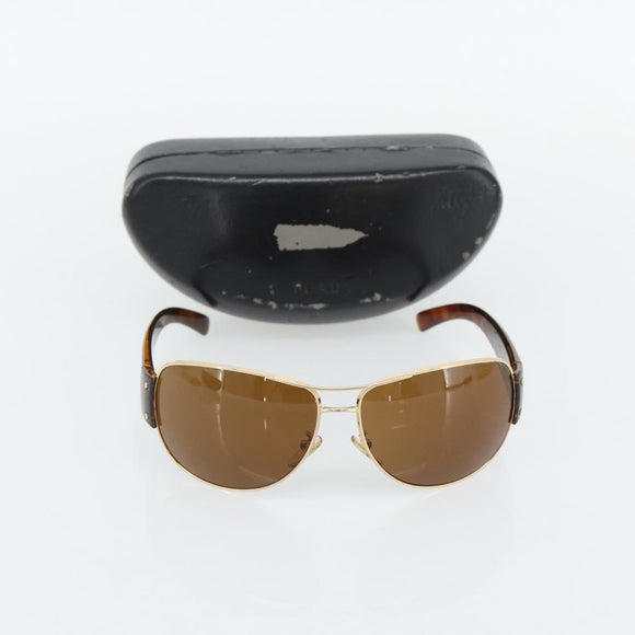PRADA Tortoise Pattern Sunglasses Plastic Brown Gold Auth BA13220
