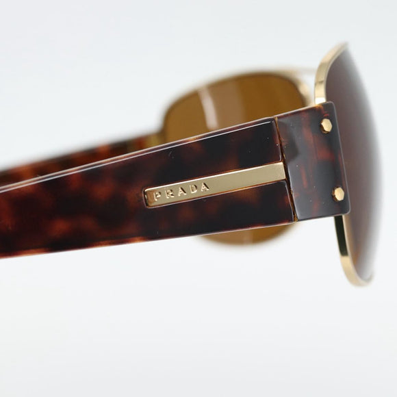 PRADA Tortoise Pattern Sunglasses Plastic Brown Gold Auth BA13220