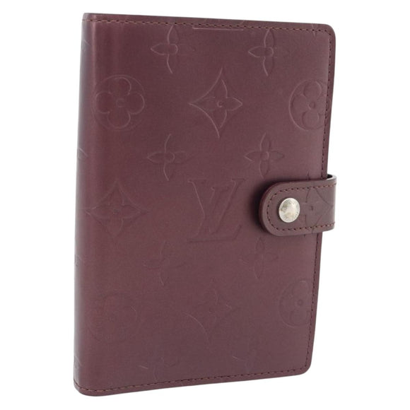 LOUIS VUITTON Monogram Mat Agenda PM Dagplanner Omslag Viole R20935 Auth BA13240