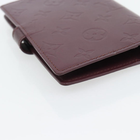 LOUIS VUITTON Monogram Mat Agenda PM Dagplanner Omslag Viole R20935 Auth BA13240