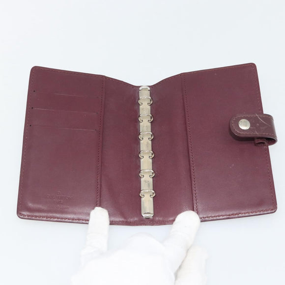 LOUIS VUITTON Monogram Mat Agenda PM Dagplanner Omslag Viole R20935 Auth BA13240