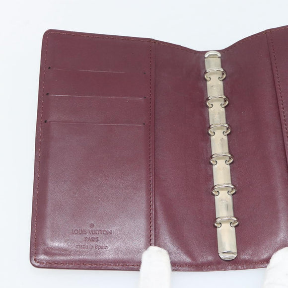 LOUIS VUITTON Monogram Mat Agenda PM Dagplanner Omslag Viole R20935 Auth BA13240