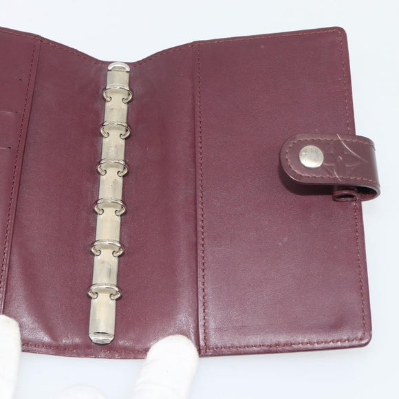 LOUIS VUITTON Monogram Mat Agenda PM Dagplanner Omslag Viole R20935 Auth BA13240