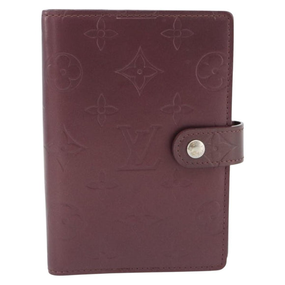 LOUIS VUITTON Monogram Mat Agenda PM Dagplanner Omslag Viole R20935 Auth BA13240