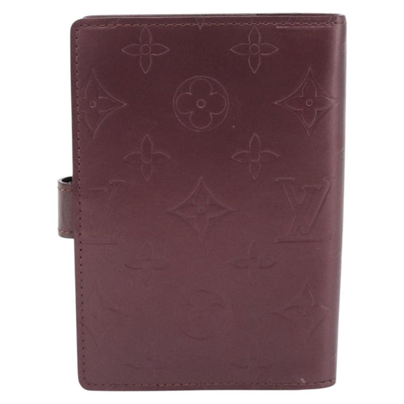 LOUIS VUITTON Monogram Mat Agenda PM Dagplanner Omslag Viole R20935 Auth BA13240
