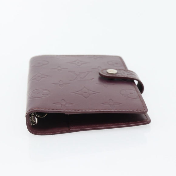 LOUIS VUITTON Monogram Mat Agenda PM Dagplanner Omslag Viole R20935 Auth BA13240
