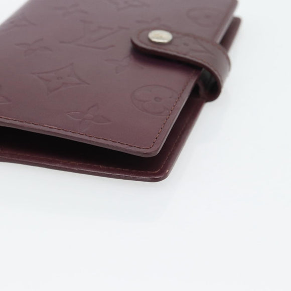LOUIS VUITTON Monogram Mat Agenda PM Dagplanner Omslag Viole R20935 Auth BA13240