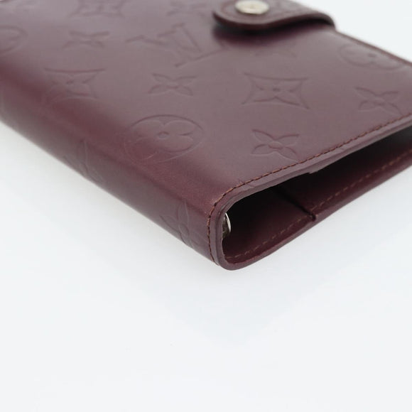 LOUIS VUITTON Monogram Mat Agenda PM Dagplanner Omslag Viole R20935 Auth BA13240