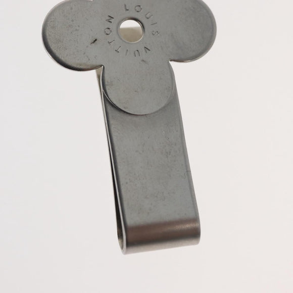LOUIS VUITTON Money Clip metal Silver LV Auth BA13246
