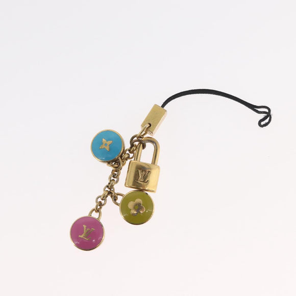 LOUIS VUITTON Monogram Charm Metall 2er Set Gold LV Auth BA13247