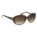 GUCCI Zonnebril met Schildpadpatroon Kunststof Bruin Zilver Auth BA13261-1