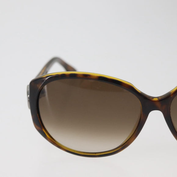 GUCCI Zonnebril met Schildpadpatroon Kunststof Bruin Zilver Auth BA13261