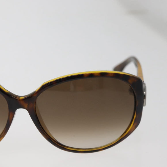 GUCCI Zonnebril met Schildpadpatroon Kunststof Bruin Zilver Auth BA13261