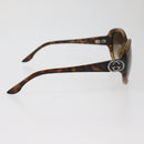 GUCCI Zonnebril met Schildpadpatroon Kunststof Bruin Zilver Auth BA13261-6