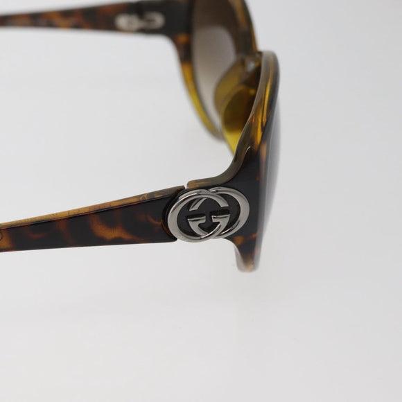 GUCCI Zonnebril met Schildpadpatroon Kunststof Bruin Zilver Auth BA13261