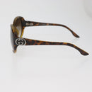 GUCCI Zonnebril met Schildpadpatroon Kunststof Bruin Zilver Auth BA13261-8