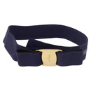 Salvatore Ferragamo Vara Ribbon Ceintuur Canvas 29.5"" Paars Goud Auth BA13266-1