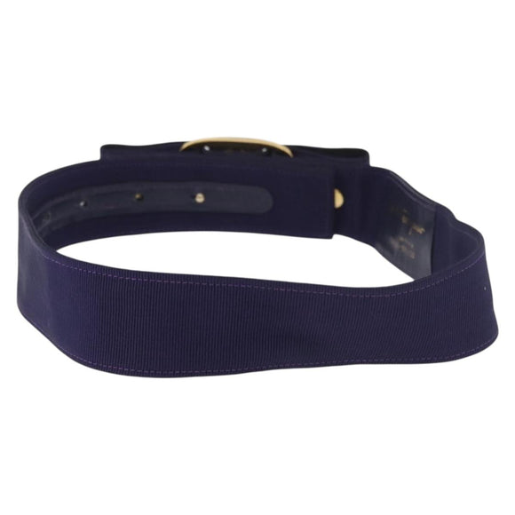 Salvatore Ferragamo Vara Ribbon Ceintuur Canvas 29.5"" Paars Goud Auth BA13266