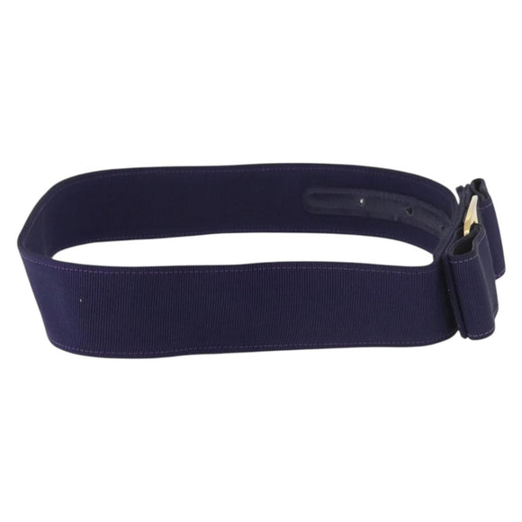 Salvatore Ferragamo Vara Ribbon Ceintuur Canvas 29.5"" Paars Goud Auth BA13266