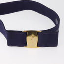 Salvatore Ferragamo Vara Ribbon Ceintuur Canvas 29.5"" Paars Goud Auth BA13266-5