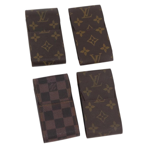 LOUIS VUITTON Monogram Damier Ebene Etui Sigarettenkoker 4 Set LV Auth BA13268