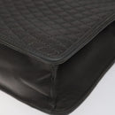 BALLY Quilted Hand Bag Leather Gray Gold Auth BA1327-8