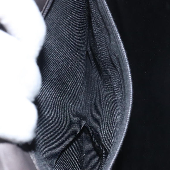 BALLY Quilted Hand Bag Leather Gray Gold Auth BA1327