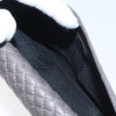 BALLY Quilted Hand Bag Leather Gray Gold Auth BA1327-21