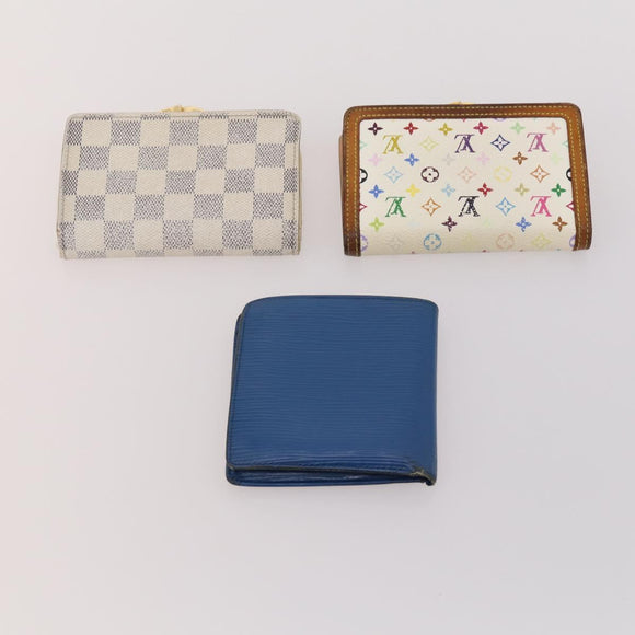 LOUIS VUITTON Bulgari Damier Vernis Epi Portemonnee PVC 7 Set Wit Blauw Auth BA13273