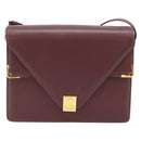 CARTIER Must Line Shoulder Bag Leather Bordeaux Gold Auth BA13274-2