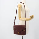 CARTIER Must Line Shoulder Bag Leather Bordeaux Gold Auth BA13274-24