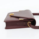 CARTIER Must Line Shoulder Bag Leather Bordeaux Gold Auth BA13274-5