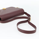 CARTIER Must Line Shoulder Bag Leather Bordeaux Gold Auth BA13274-7