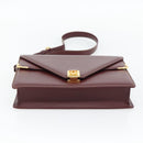 CARTIER Must Line Shoulder Bag Leather Bordeaux Gold Auth BA13274-9