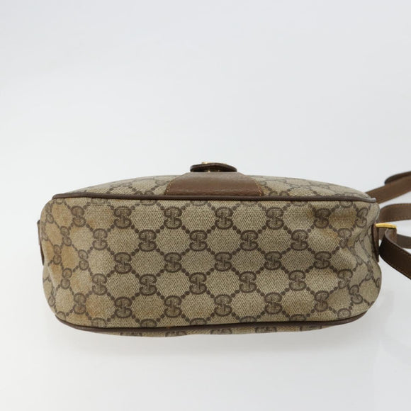 GUCCI GG Supreme Web Sherry Line Tasche PVC Beige Gold 56 02 032 Auth BA13275
