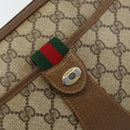 GUCCI GG Supreme Web Sherry Line Tasche PVC Beige Gold 56 02 032 Auth BA13275-15