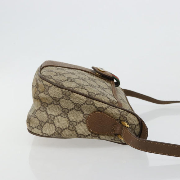 GUCCI GG Supreme Web Sherry Line Tasche PVC Beige Gold 56 02 032 Auth BA13275