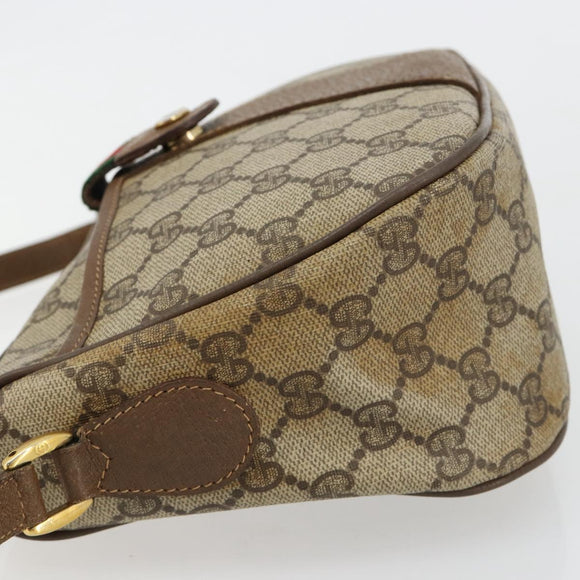 GUCCI GG Supreme Web Sherry Line Tasche PVC Beige Gold 56 02 032 Auth BA13275