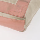 BALENCIAGA Navy Cabas S Tote Bag Canvas Leather Beige Silver 390346 Auth BA13276-18